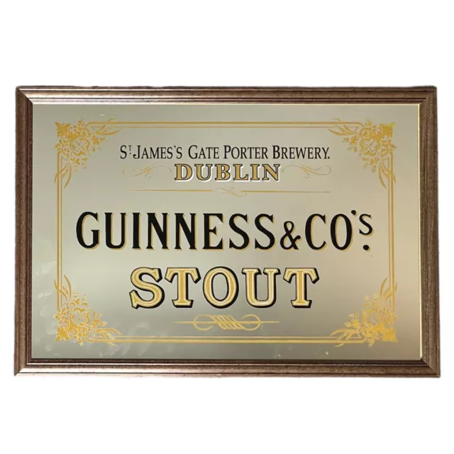 Guinness St James’s Gate Wooden Framed Large Mirror 44cm X 64cm | Pub Mirror