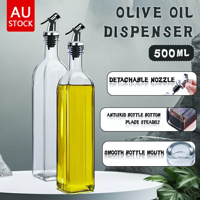 250/500ml Glass Bottle Kitchen Tools Olive Oil Vinegar Pourer Dispenser Cooking