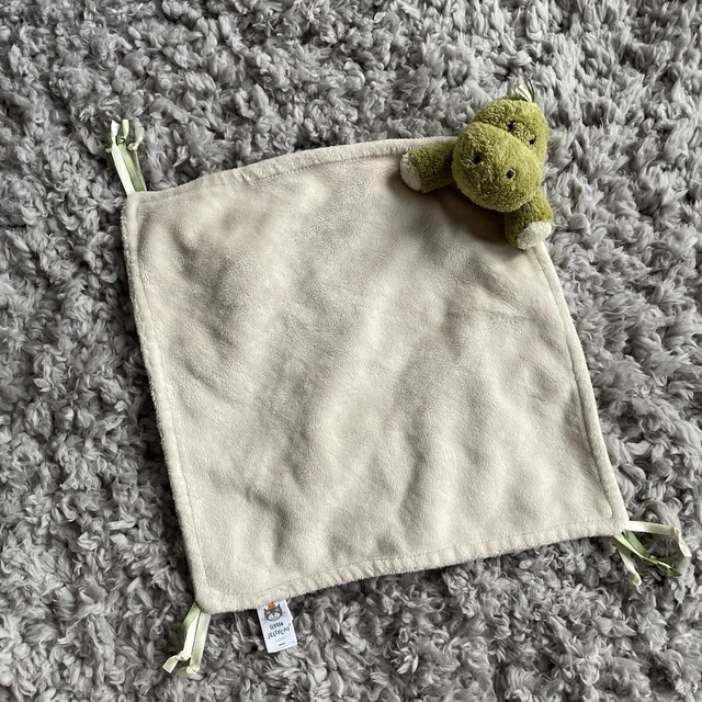 JELLYCAT CHIME CHUMS Dino Soother Blankie Dinosaur Cream Green Baby