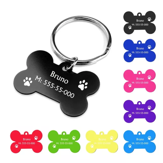 Dog Tag Engraved Pet Tags Personalised ID Tags Name Disc Animal Cat Collar Tag