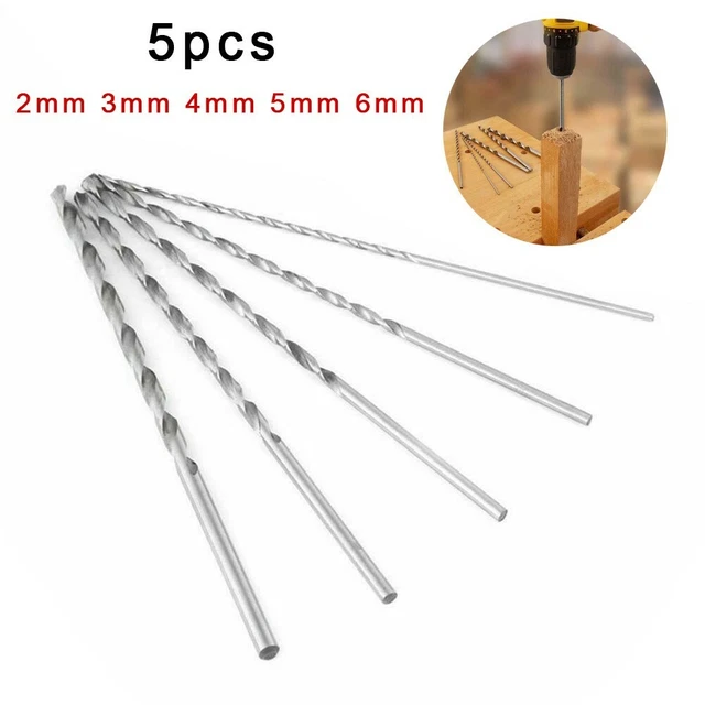 160mm Drill Bits 5pcs 2-6mm Extra Long Outil Acier Haute Vitesse Pratique