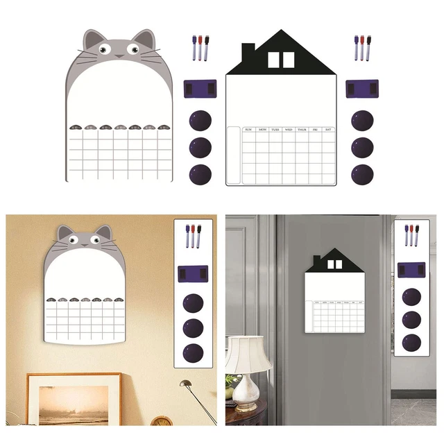 Magnetischer Wochenplaner Whiteboard Kalender Set für Home Office
