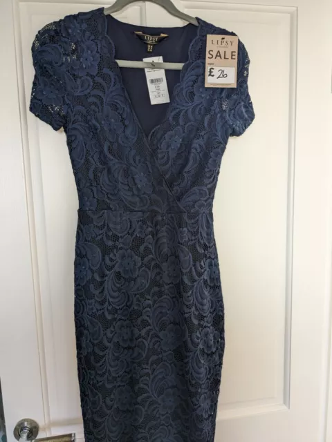 Ladies Lipsy Navy Dress Size 10 BNWT