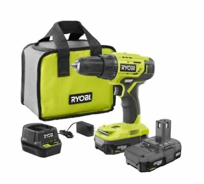 New RYOBI ONE+ 18V Lithium-Ion Cordless 1/2 in. Drill/Driverwith 1.5 Ah Battery