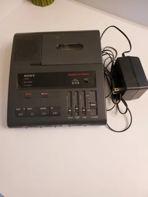 Sony BM-87DST Desktop Cassette Transcriber / Recorder w/ Adaptor