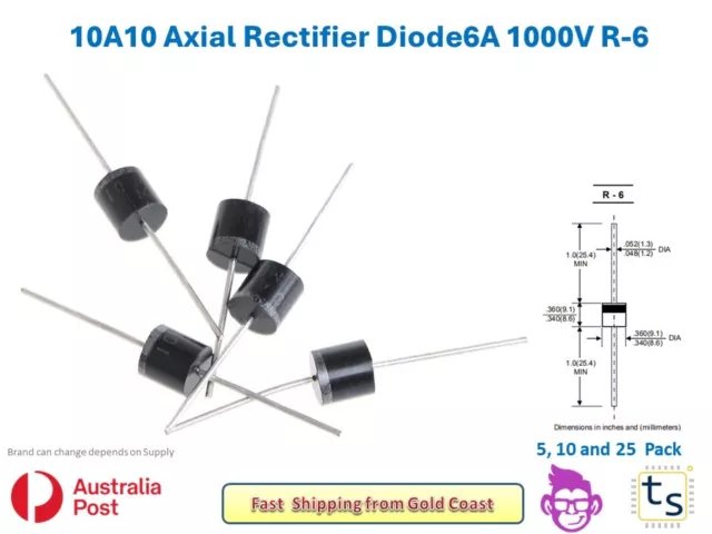 10A10 1000V 10A R-6 Rectifier Diode