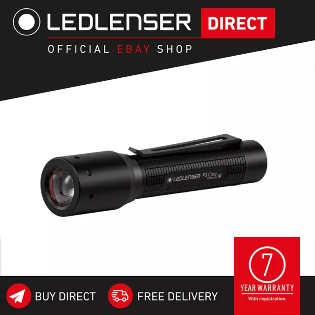 Ledlenser P3 Core 90 Lumen AAA Battery Operated Compact LED Pocket Torch
