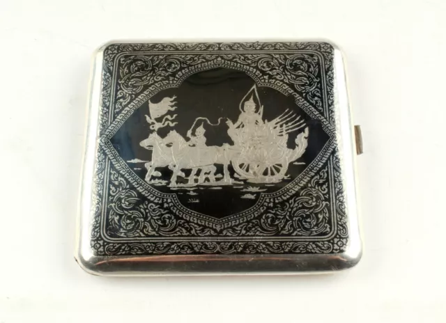 *Vintage Thai Sterling Silver Cigarette Holder Case