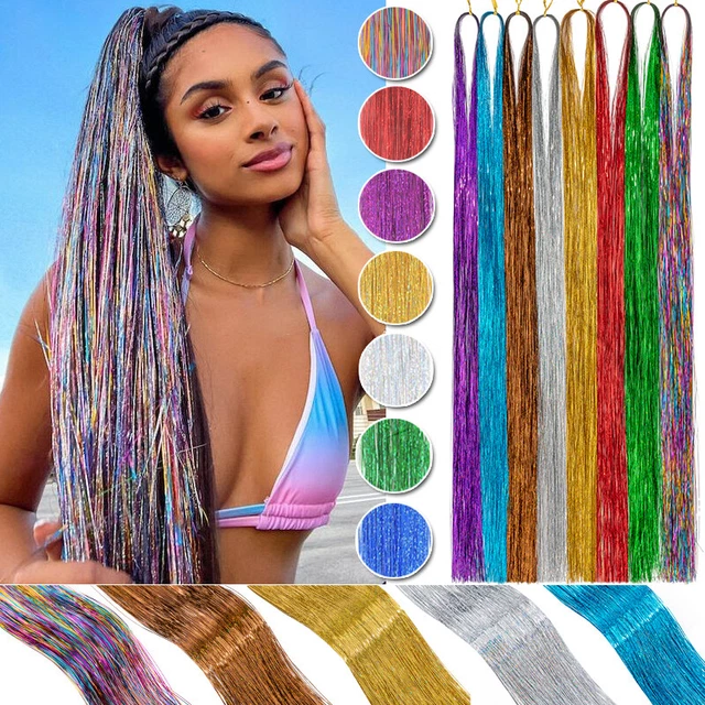 Sparkle capelli lametta olografica glitter extensions highlights parte sbagliata