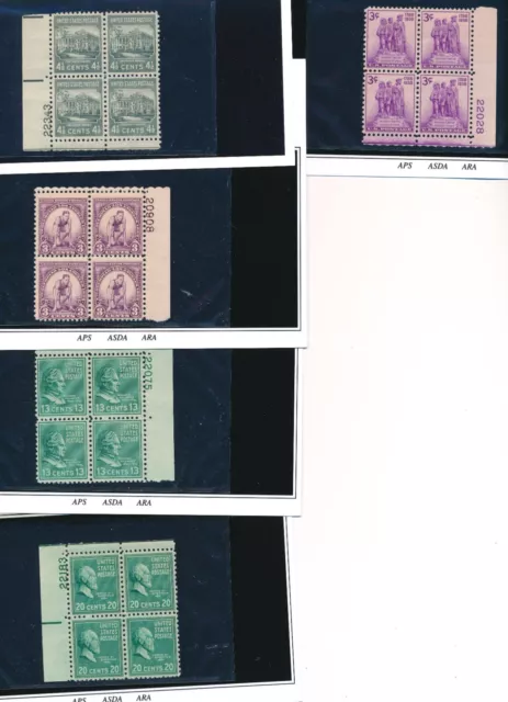 5 diff. US Stamps-SC# 825, 837, 718, 809, 818 - MNH (C61)
