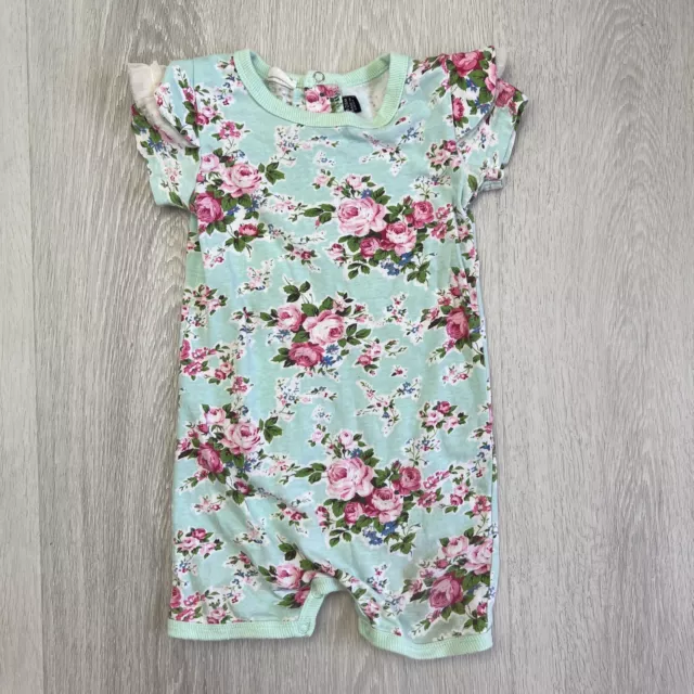 Rock Your Baby Girls Green Floral Pattern Romper Size 18-24 Months