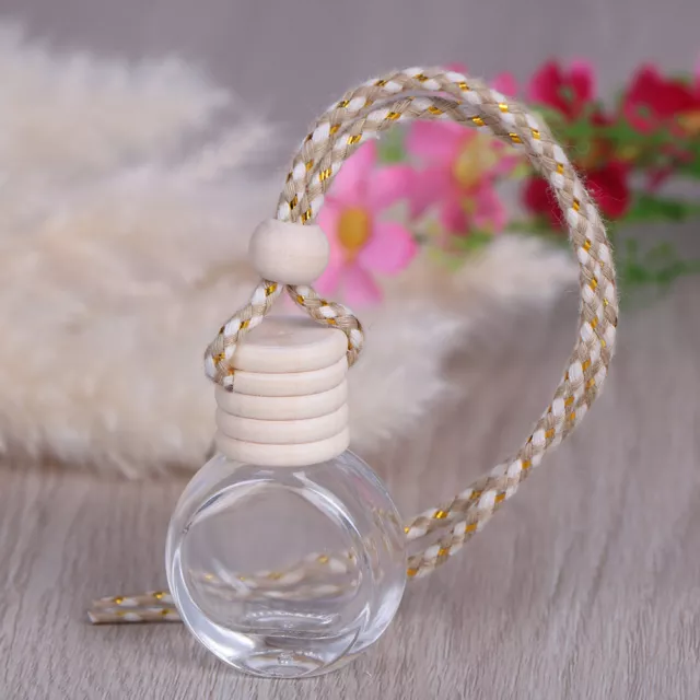 1Pc Car 8ml hanging empty glass perfume bottles pendant car_FM