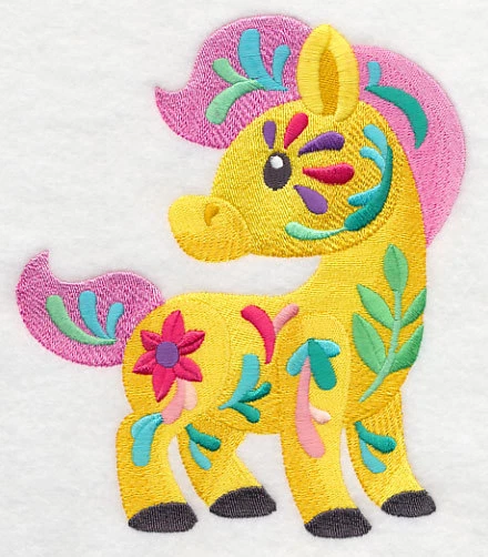 Embroidered Sweatshirt - Flower Power Baby Horse M7039 Sizes S - XXL