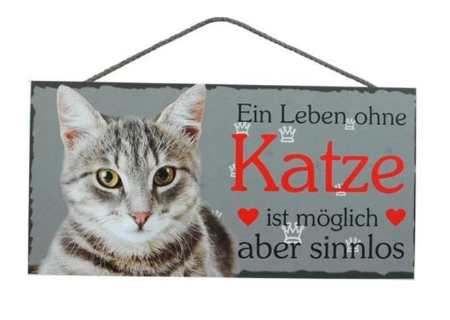 Grey Cat Wooden Sign Door Sign Animal Sign Cat Wood Sign 9 13/16in