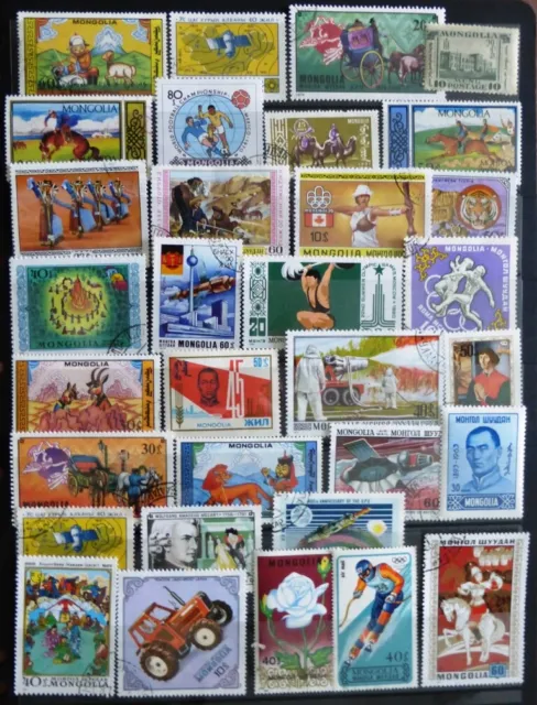 Selection of used/cancelled stamps from Mongolia various issues- No XS-802