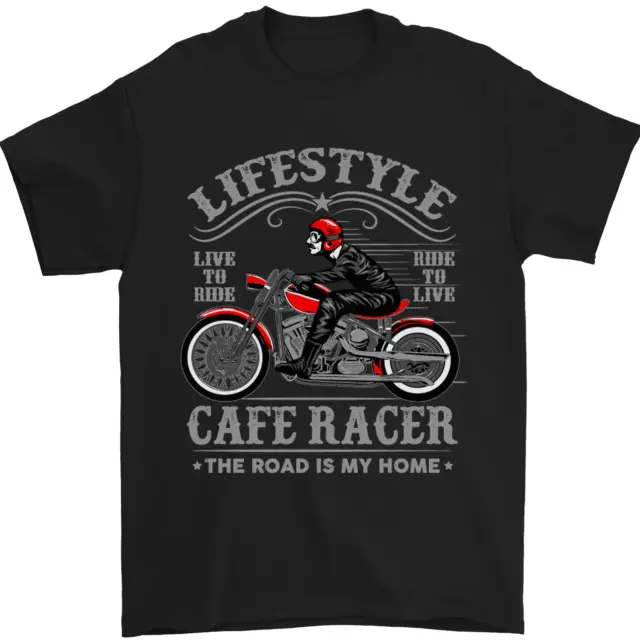 T-shirt da uomo moto lifestyle Cafe Racer Biker 100% cotone