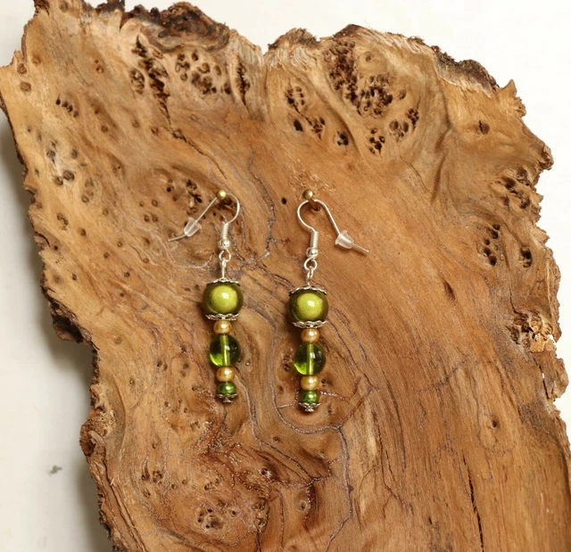 Boucles D'oreilles Inès De La Fressange – Double Feuille Dorée – Vintage Années 90 – Clip – Occasion
