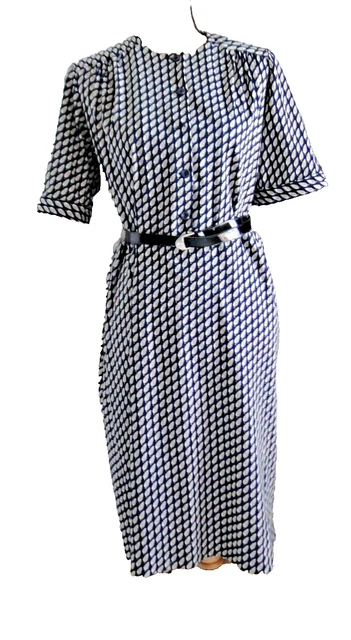 Robe Longue Aventures Des Toiles Taille 44/46 - Imprimé Mur Gris Fleuri, Coton Stretch, Occasion Très Bon état