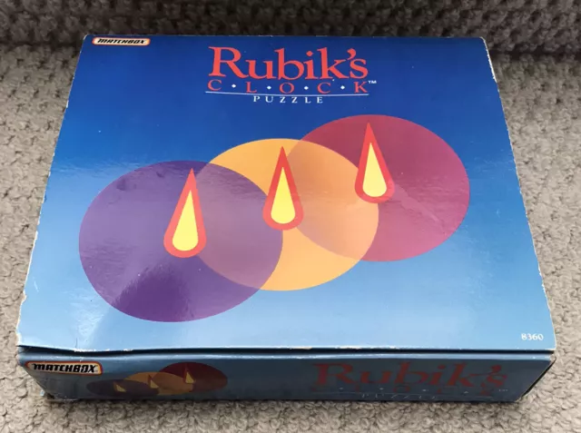 Puzzle Orologio Vintage Rubiks - Scatola dei fiammiferi 1988. In scatola. Buone condizioni AM56