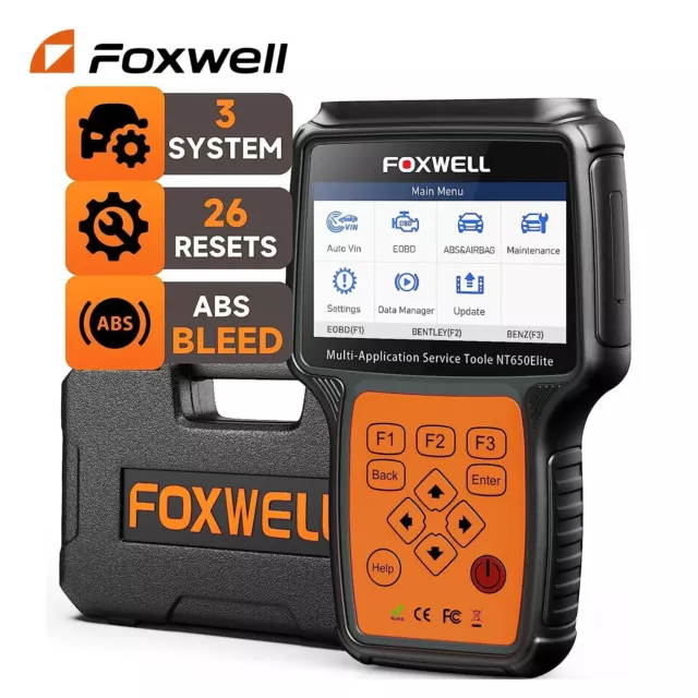 Foxwell NT650 Elite OBD2 Car Diagnostic Tool Engine ABS SRS Airbag Odometer TPMS