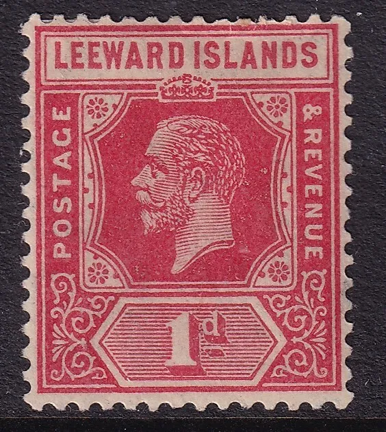 LEEWARD ISLANDS GV SG62, 1d bright scarlet, Mounted MINT. Cat £19.