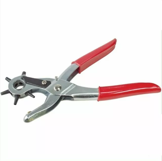 Revolving Leather Punch Plier 6 Size DIY Belt EYELET Hole Puncher Tool UK Amtech