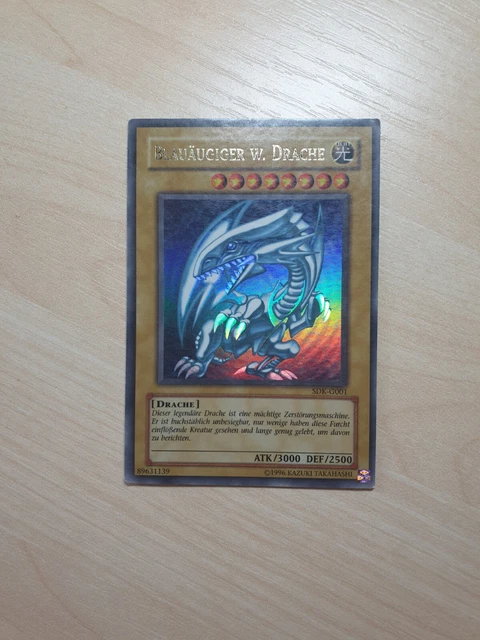 Blauäugiger Weißer Drache 1 Auflage Ske De001 YUGIOH - BLAUÄUGIGER Weißer Drache 1. Auflage SDK-G001 Ultra Rare EUR 1