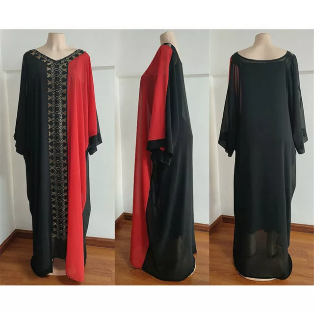 African Dashiki Women Muslim Dress Moroccan Kaftan Dubai Abaya Jilbab Robe Gown