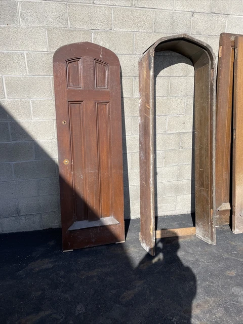 ATL 13 Antique quartersawn oak arch top door 27.25 x 80 x 10.75