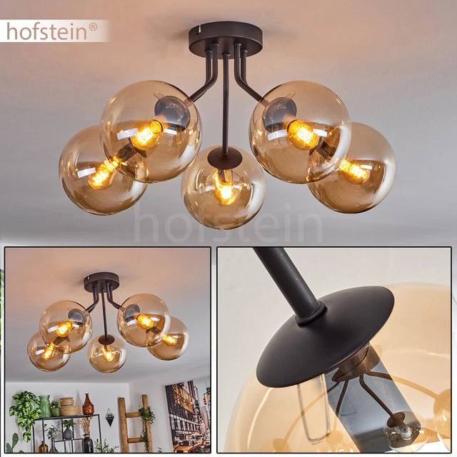5-flammige Ess Schlaf Wohn Zimmer Kugelleuchte Decken Lampe Leuchte Bernstein