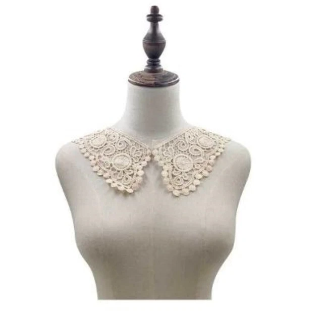 Cuello de encaje beige, borde de encaje, cuello falso, cuello para hacer vestidos