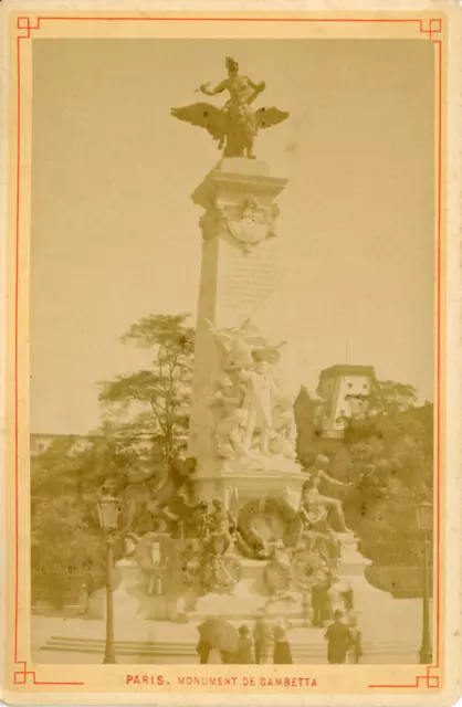 France, Paris, Monument de Gambetta, ca.1875, Vintage albumen print Vintage albu