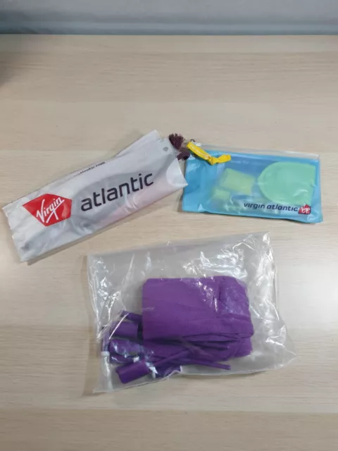 Vintage Virgin Atlantic Flight Amenity Kits - Socks Eye Masks Toothbrushes etc