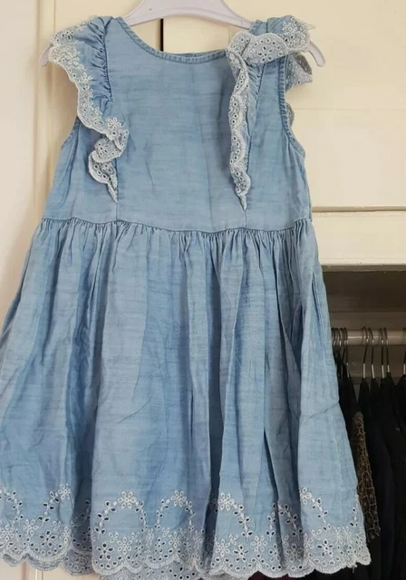 TESCO F&F FF Fred Flo Girls Denium Spring Summer Dress 4-5 Years