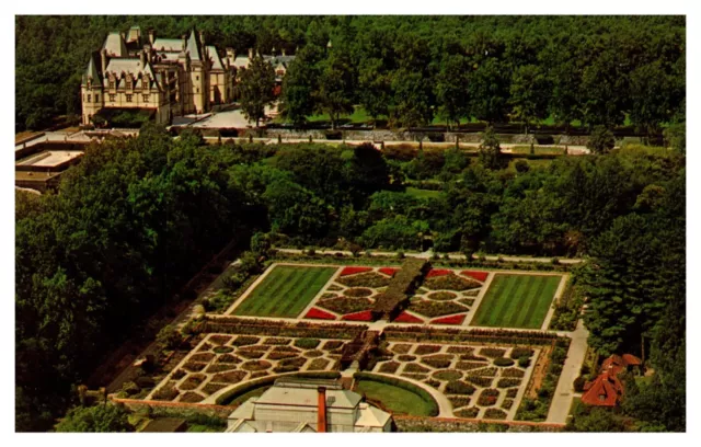 Asheville NC North Carolina Aerial View Biltmore House & Gardens Chrome Postcard