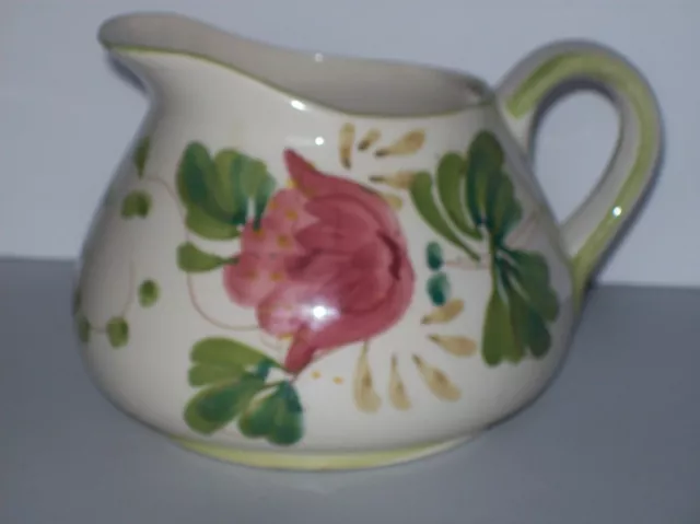Portuguese Floral Hand Painted Pottery Pitcher