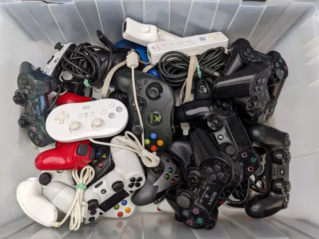 Lot of 59 Assorted OEM Video Game Controllers - Untested