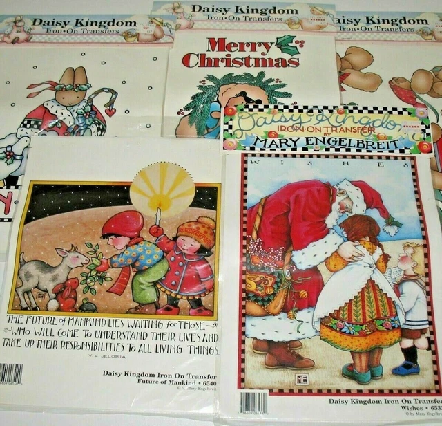 Mary Engelbreit Christmas Iron On Transfers Set Lot  Daisy Kingdom Open, UNUSED