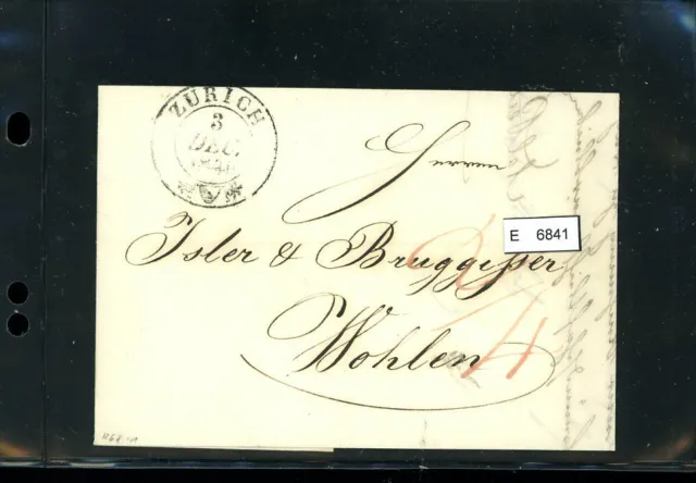 BM2580, Schweiz Vorphilatelie, Brief nach Wohlen (Aargau), aus Zürich, 1840