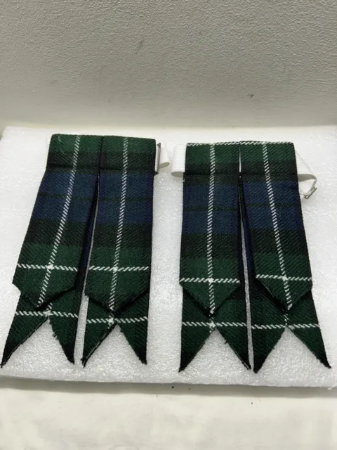 Kilt Flashes Tartan Douglas Modern Worsted Wool Hose Sock Made In Scotland New