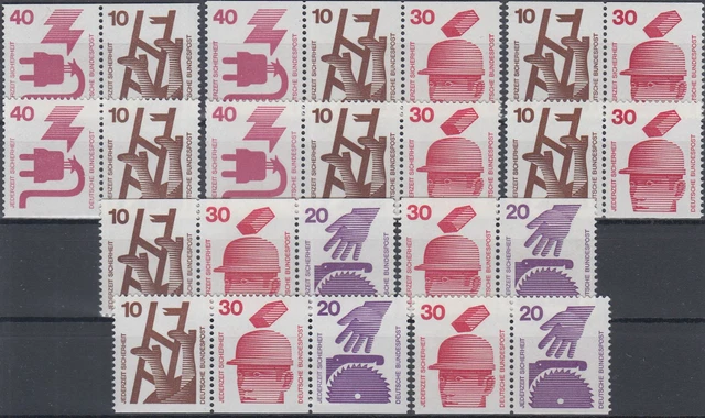 BRD / Bund alle 10 Zusammendrucke aus Markenheftchen (MH) 20 postfrisch (1939)