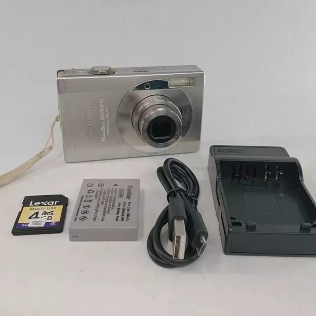 Canon PowerShot ELPH SD790 IS Digital Camera 10MP With SD Card Charger & Battery