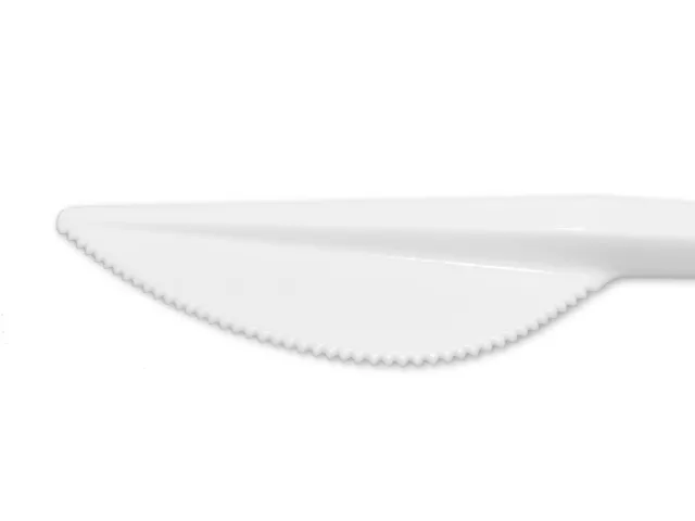 Plastik Messer - 16,5 cm Weiß - Einweg Plastik Besteck - Einwegmesser für Imbiss 2
