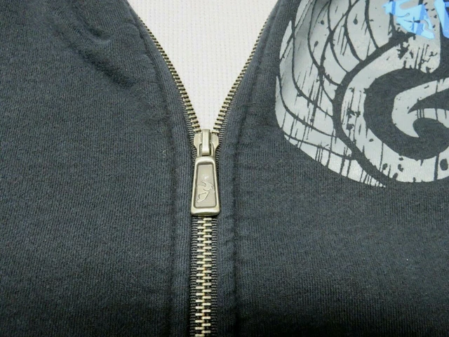 Mens THOR Black Full Zip Sweatshirt Sweater Size M Waffle Thermal Lined Hoodie 7