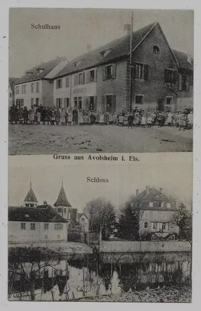 AVOLSHEIM (67) Gruss Schulhaus  Ecole  belle animation