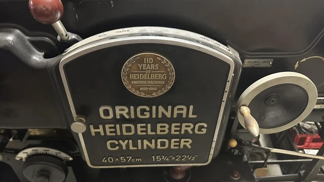 Heidelberg Cylinder Press Model KSBA - 18 x 23" Heidelberg Cylinder Press Model KSBA - 18 x 23"