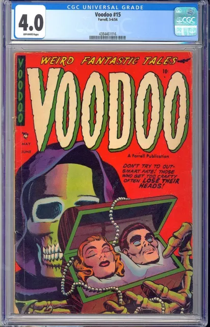 Voodoo #15 Pre-Code Horror Golden Age Vintage Farrell Comic 1954 CGC 4.0