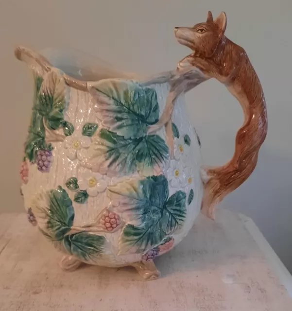 Fitz & Floyd Woodland Berries Reynard Fox Handled Footed Water Pitcher