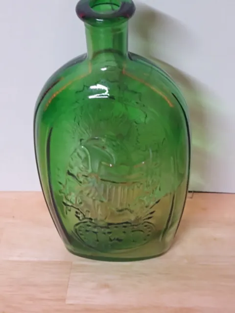 vintage glass whiskey flask