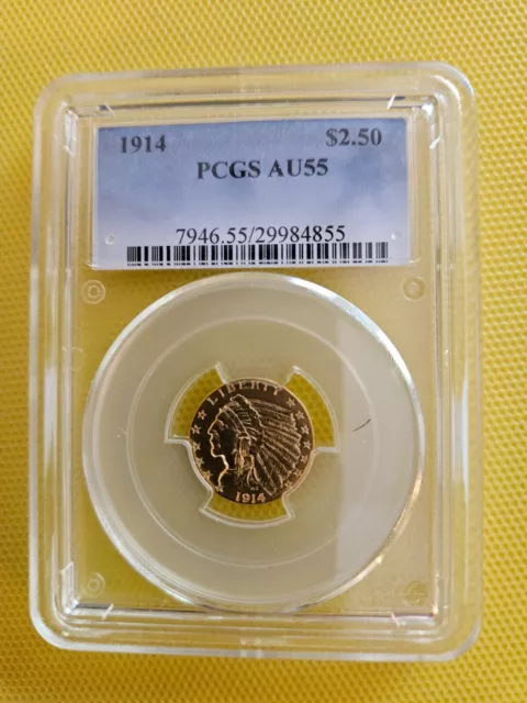 1914 Gold Quarter Eagle  - Indian  PCGS AU55